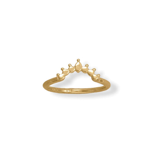 14 Karat Gold Plated Dot Crown Ring