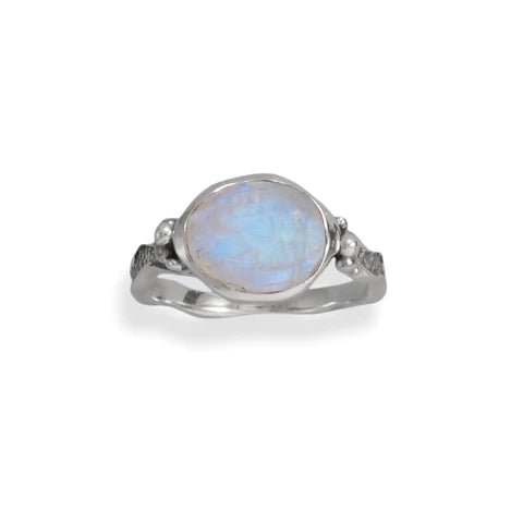 Oxidized Rainbow Moonstone Ring