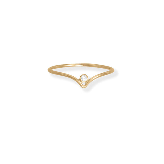 14/20 Gold Filled CZ "V" Design Ring