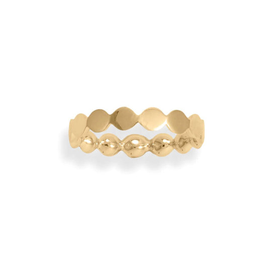 14 Karat Gold Plated Dotted Band Ring