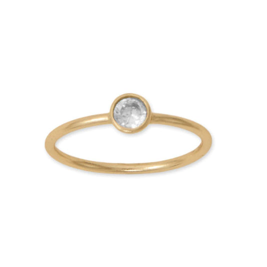 14 Karat Gold Plated CZ Ring