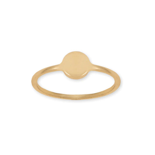 14 Karat Gold Plated Round Disk Ring