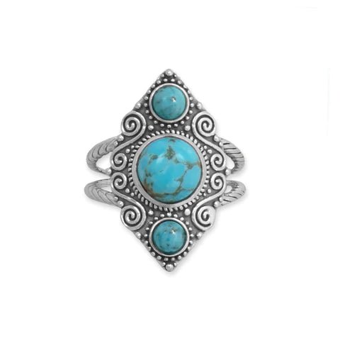 Oxidized Turquoise Ring