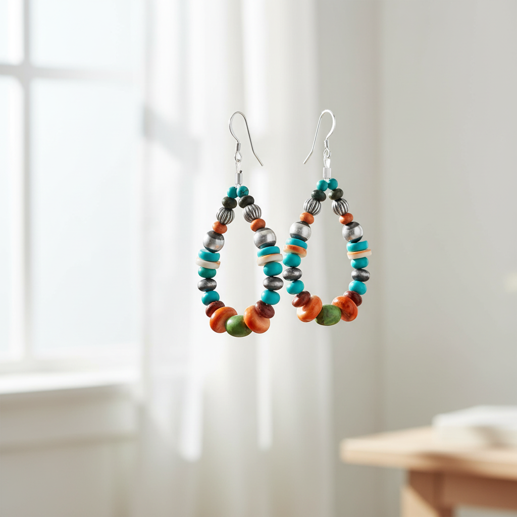 彩色串珠耳環 - 清晨自然光