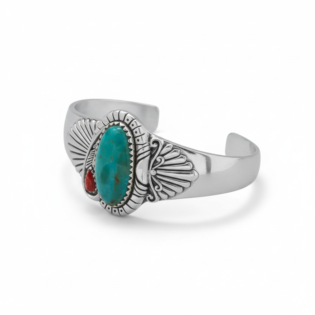 不同角度綠松石手鐲