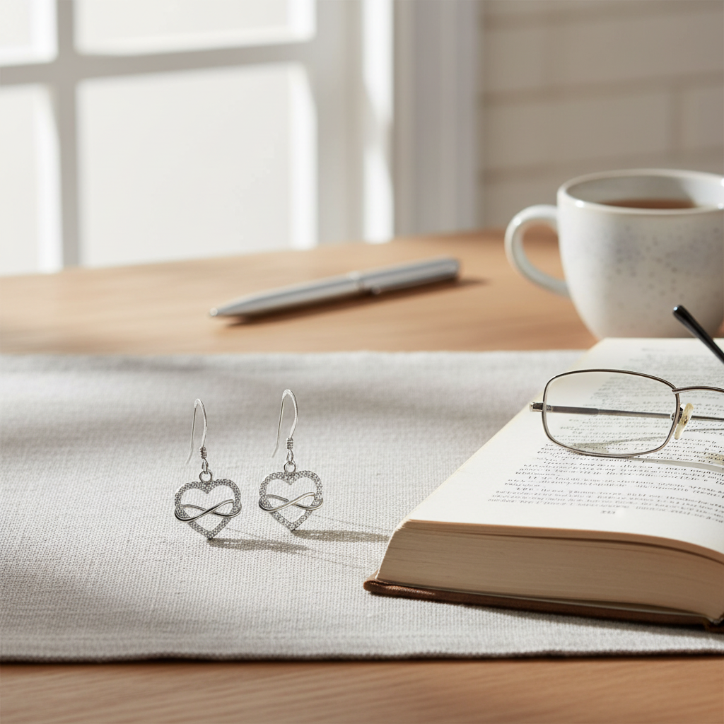 書桌場景 - 淺灰色亞麻布背景