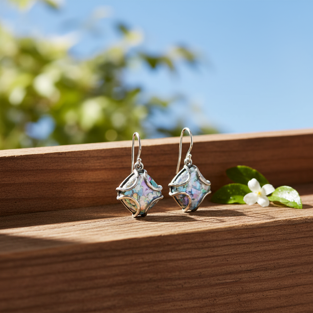 鮑魚貝殼耳環 - 窗台日光