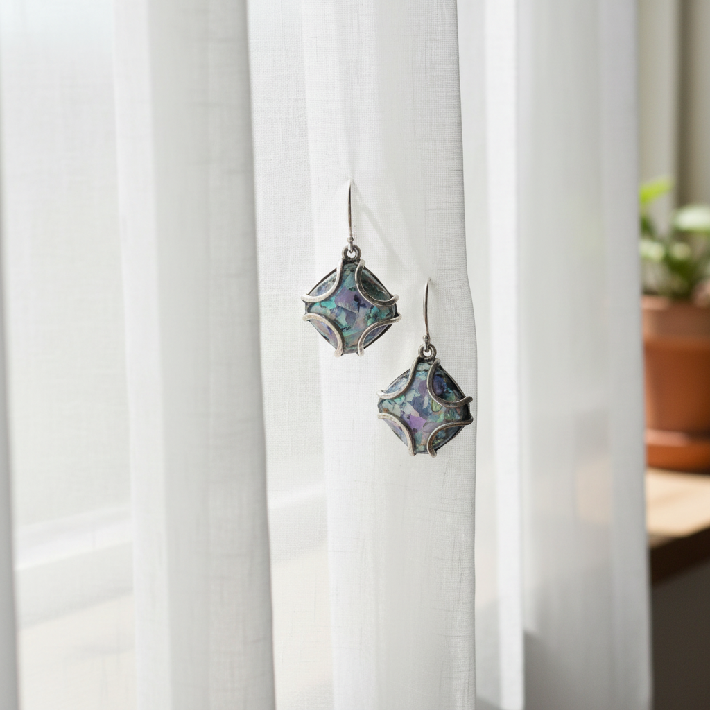 鮑魚貝殼耳環 - 窗簾柔光