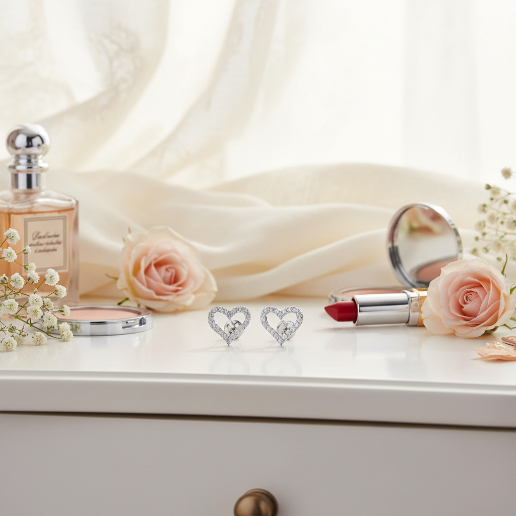 梳妝台場景 - 象牙色薄紗背景