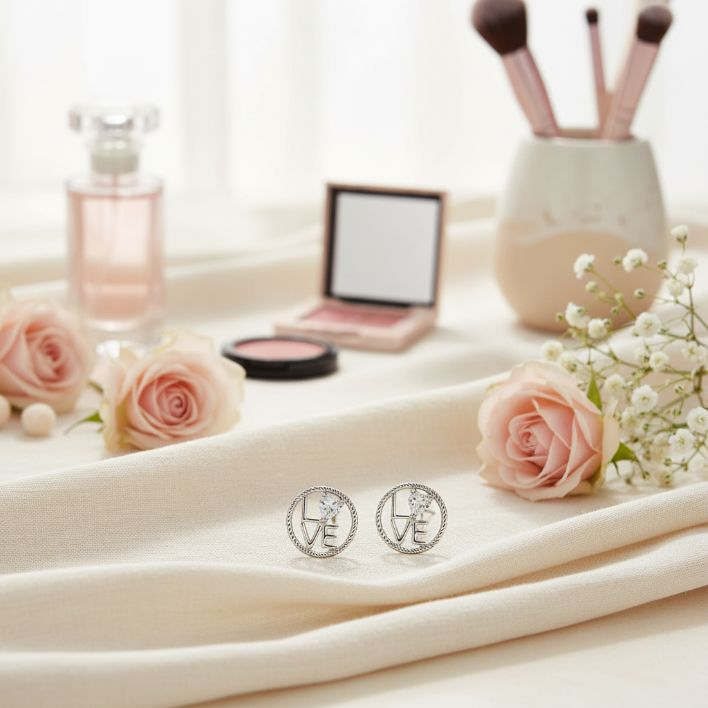 梳妝台場景 - 象牙色薄紗背景