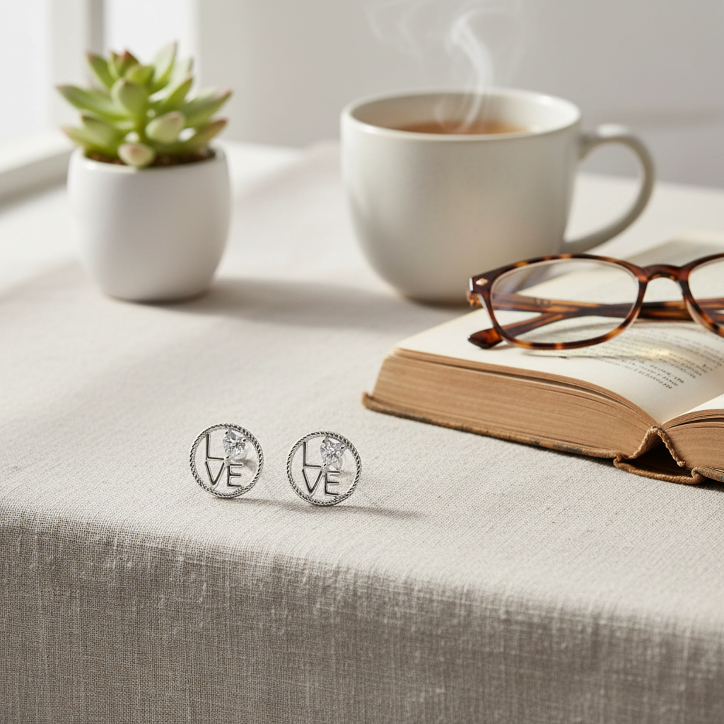 書桌場景 - 淺灰色亞麻布背景