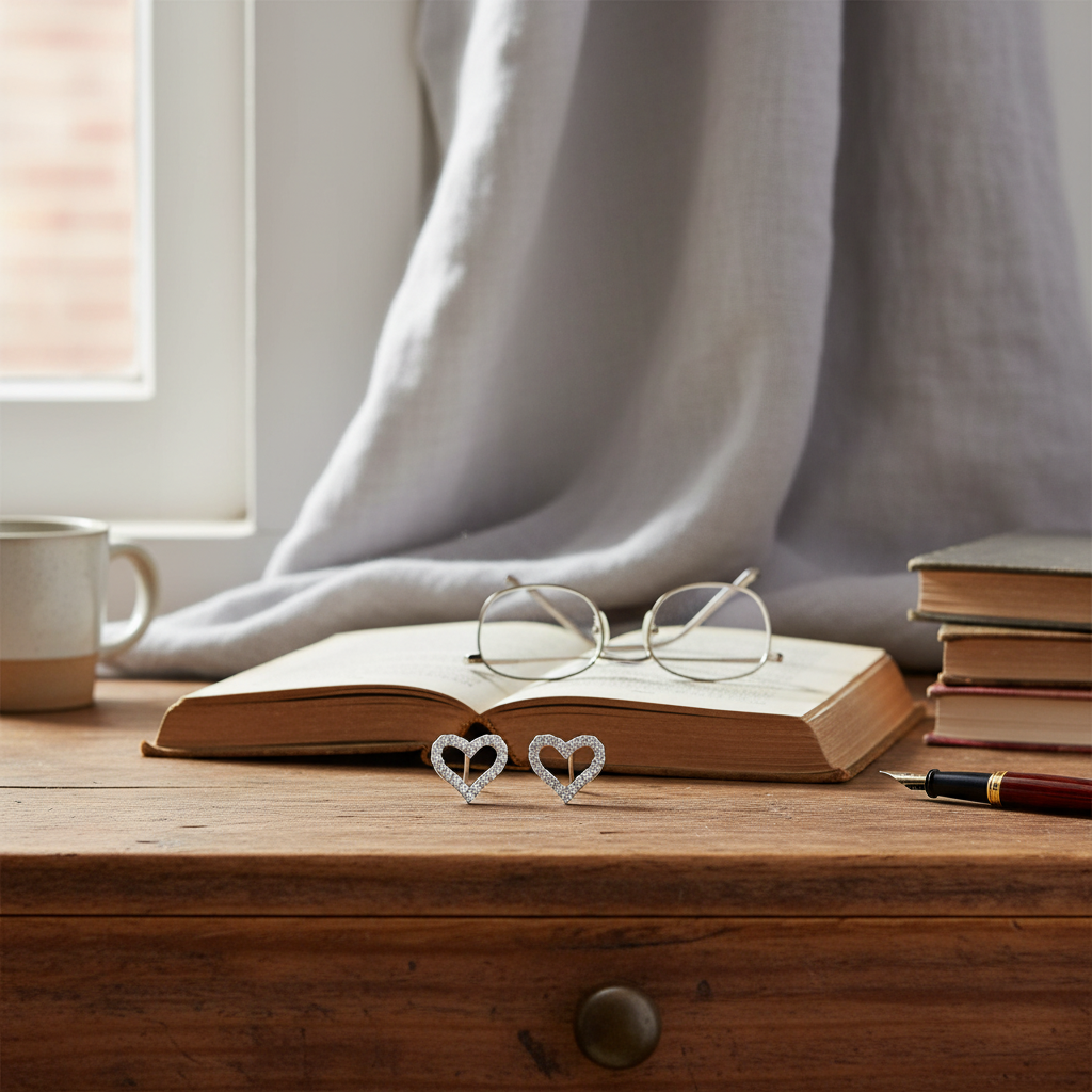 書桌場景 - 淺灰色亞麻布背景