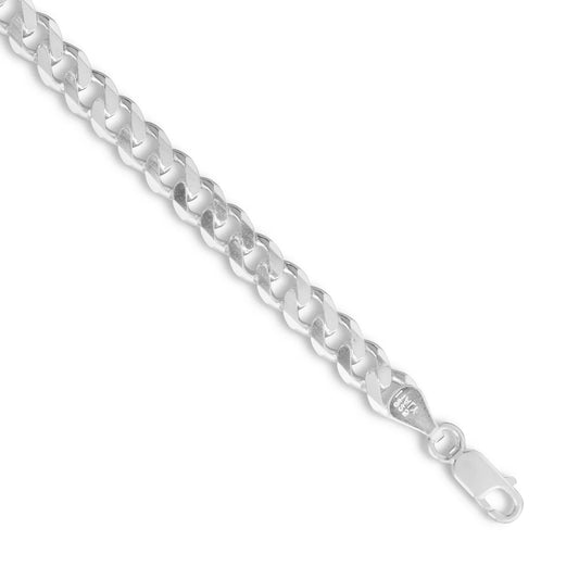 Beveled Curb Chain Necklace 925 Sterling Silver Lobster Clasp Italy 5.7mm