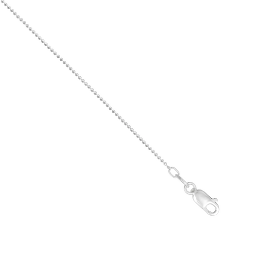 Delicate Bead Chain Necklace 925 Sterling Silver Lobster Clasp Italy Made 1mm