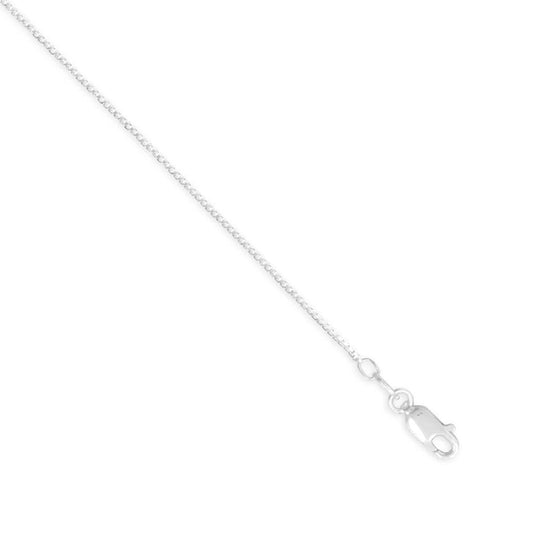 Box Chain Necklace 925 Sterling Silver Lobster Clasp Italy Made 0.8mm