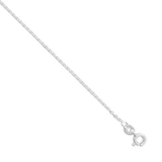 Cable Chain Necklace 925 Sterling Silver Spring Ring Closure 1.2mm