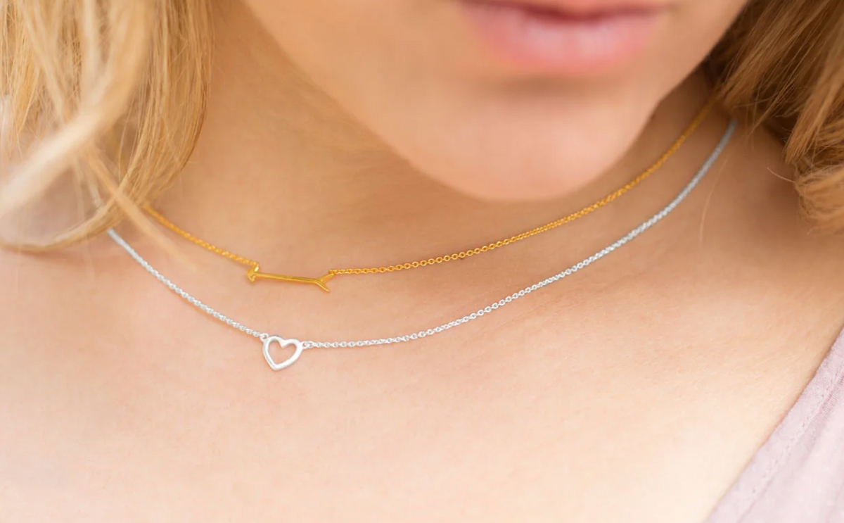 Matte Cutout Heart Necklace 925 Sterling Silver 7mm Spring Ring 16+2in
