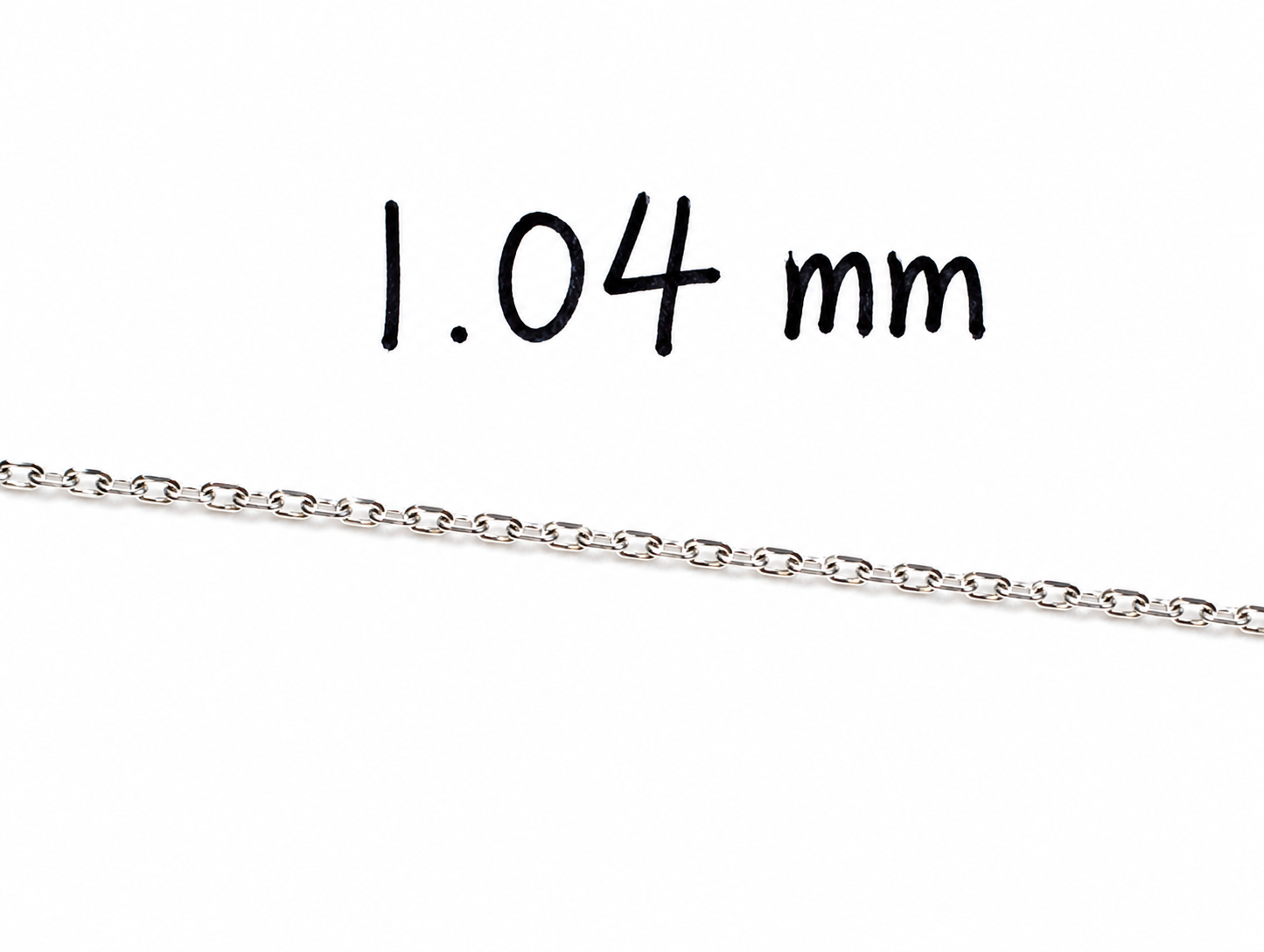 Forzentina Cable Chain Rhodium Plated 925 Sterling Silver Italy 1.04mm