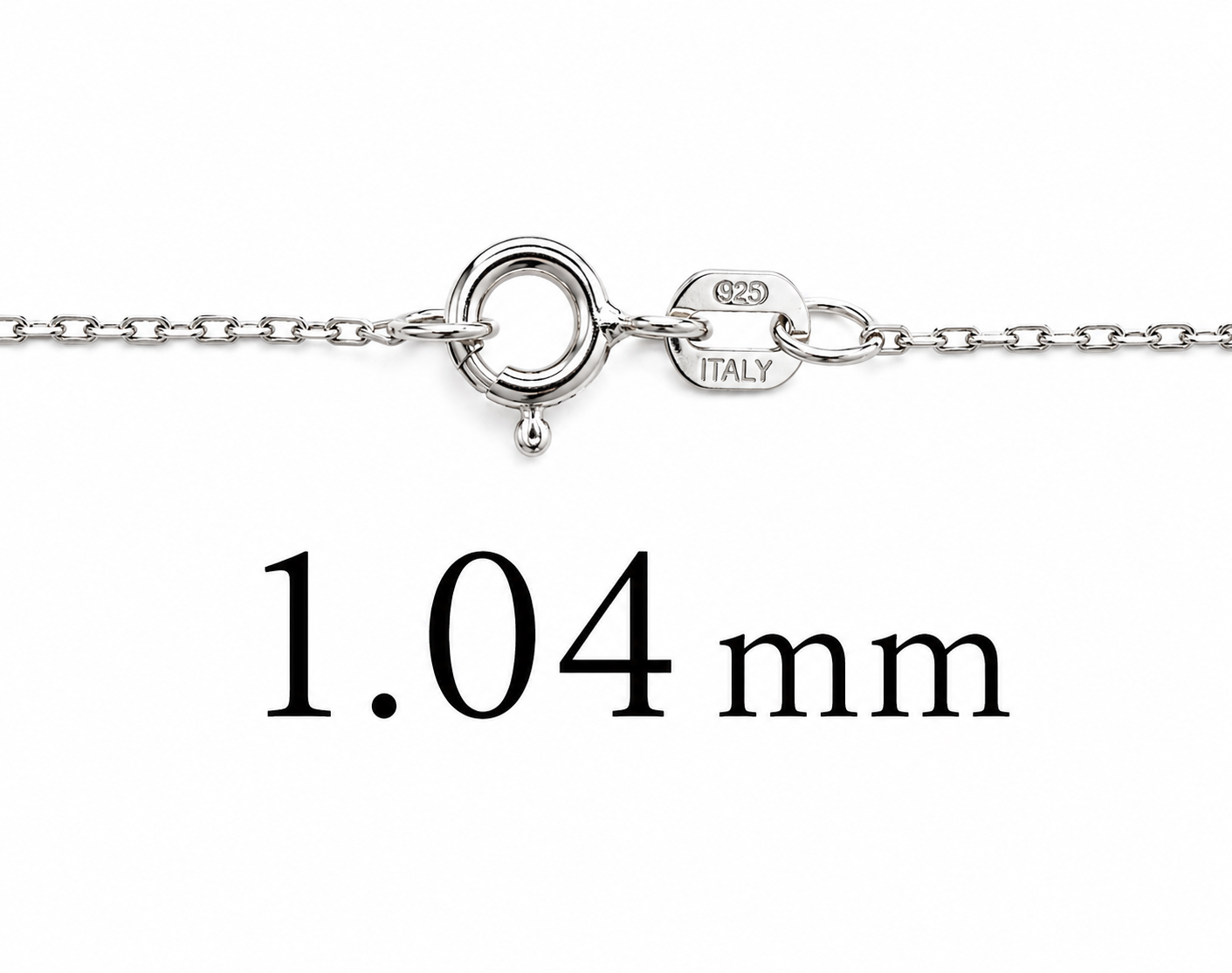 Forzentina Cable Chain Rhodium Plated 925 Sterling Silver Italy 1.04mm