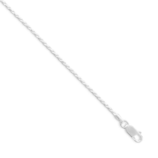 Diamond Cut Rope Chain Necklace 925 Sterling Silver Lobster Clasp Italy 1.3mm