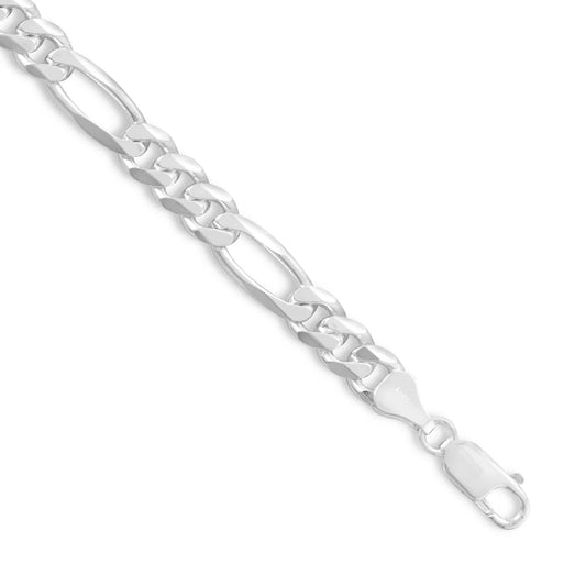 Figaro Chain Necklace 925 Sterling Silver Lobster Clasp Italy 3+1 6.8mm