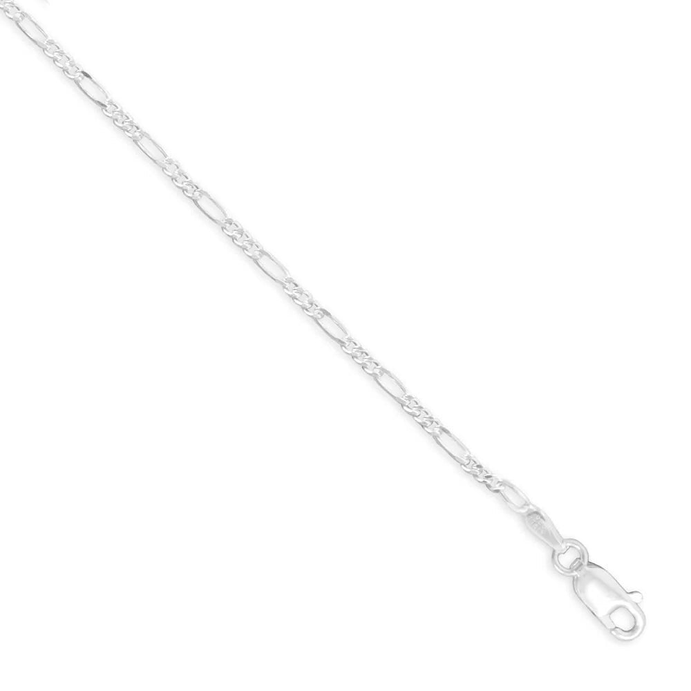 Figaro Chain Necklace 925 Sterling Silver Lobster Clasp Italy 3+1 1.7mm
