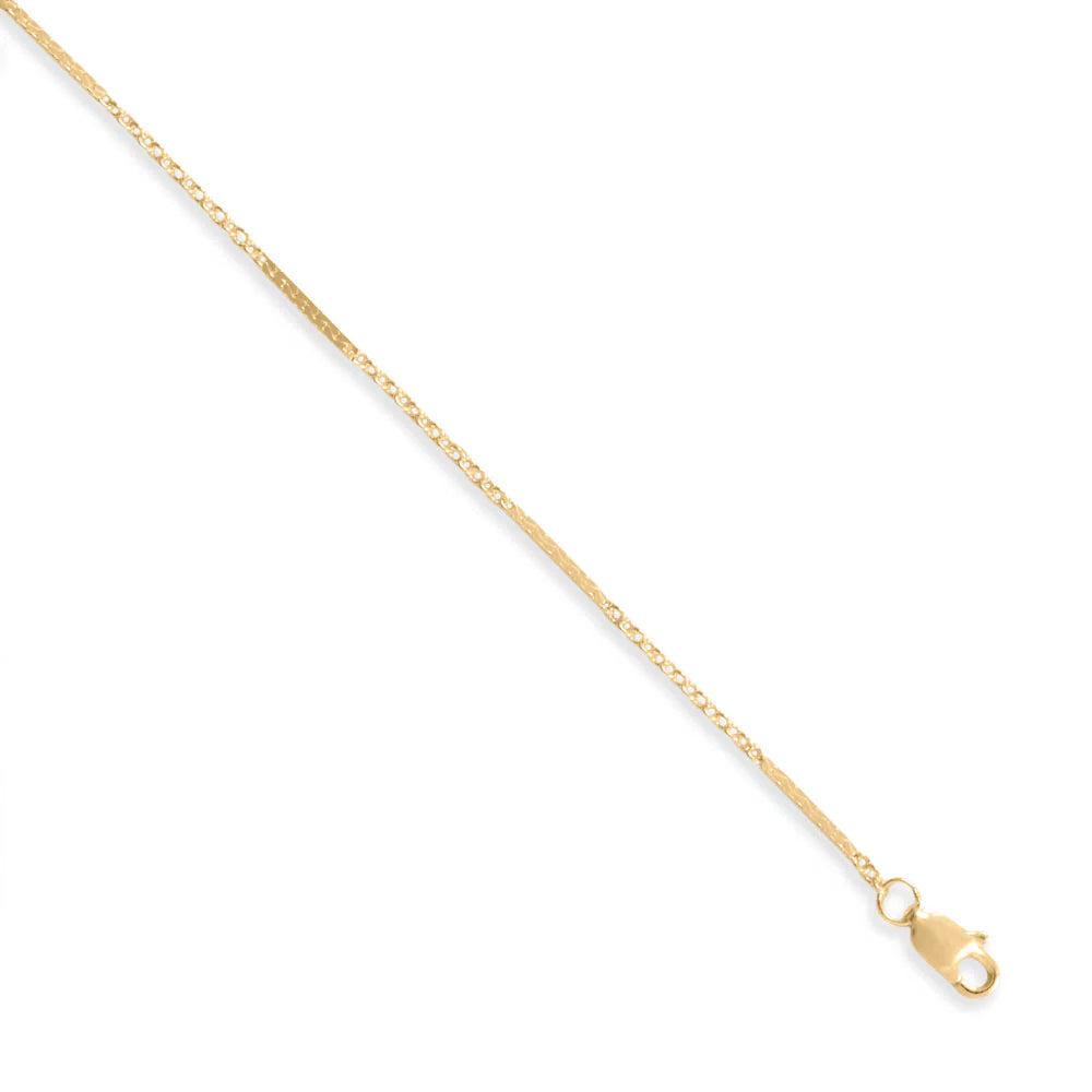 Dapped Cable Chain Necklace 14/20 Gold Filled Lobster Clasp 1.3mm