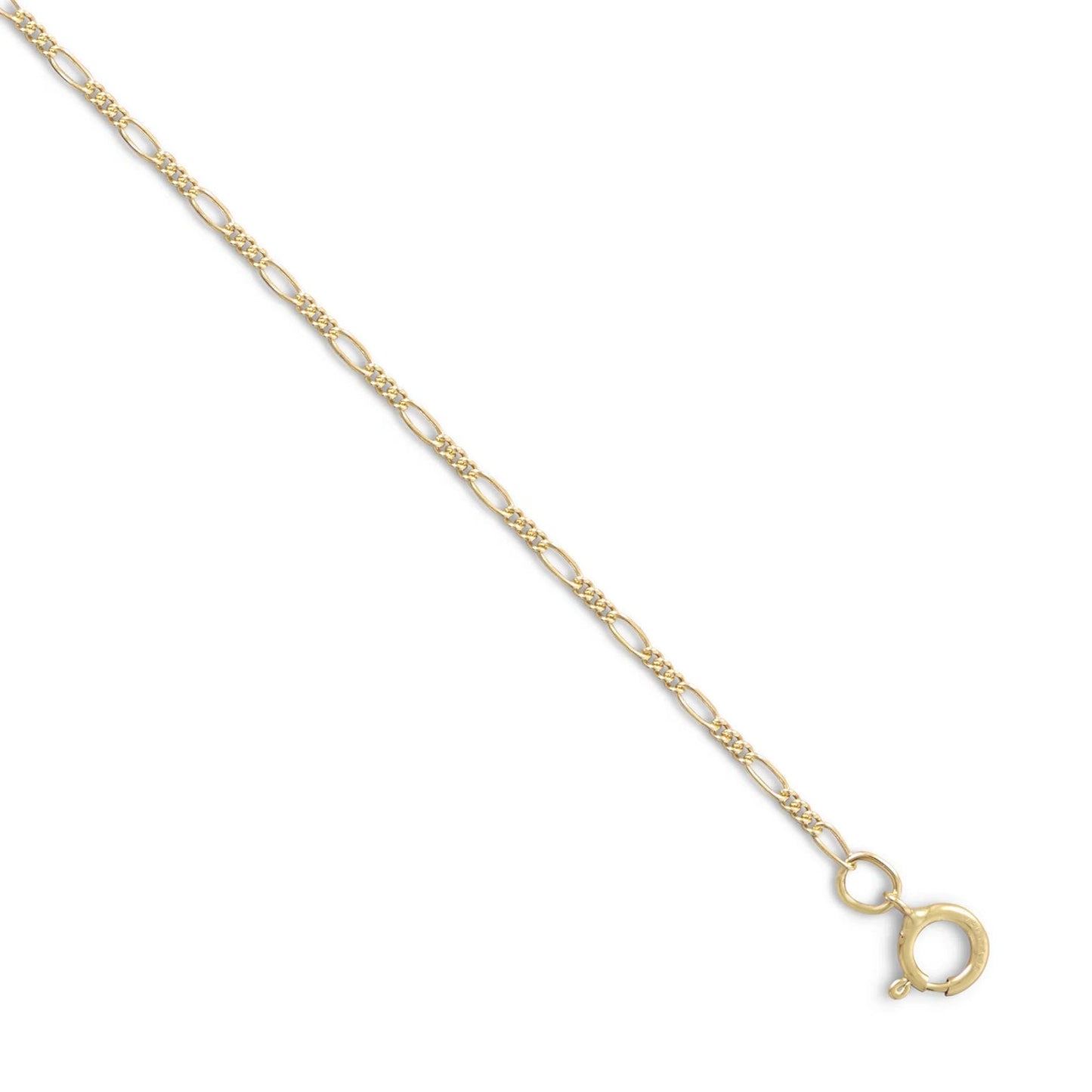 Figaro Chain Necklace 14/20 Gold Filled Spring Ring Clasp 3+1 1.8mm