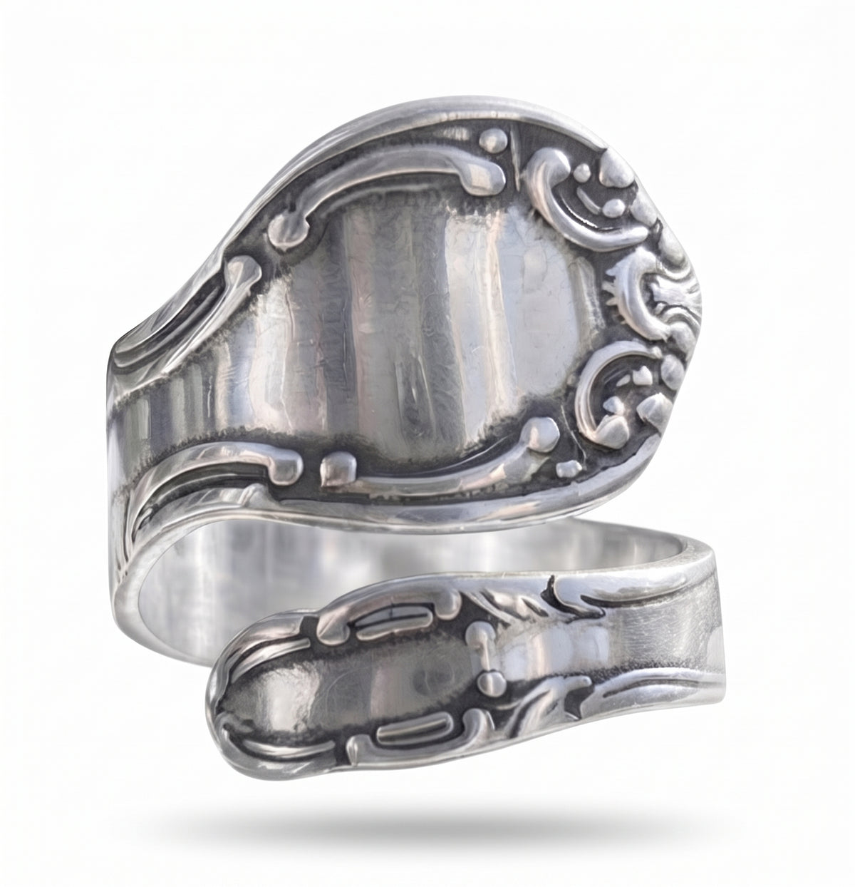 Oxidized Spoon Ring 925 Sterling Silver Classic Adjustable Band