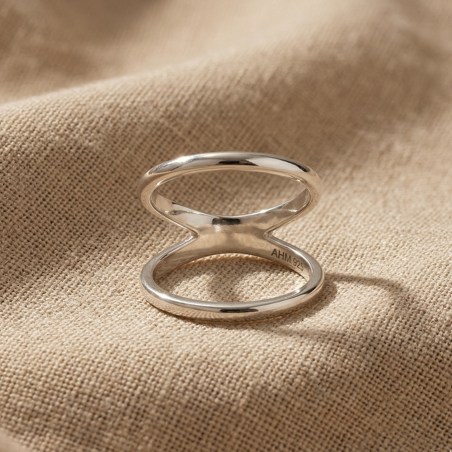 Rhodium Plated Double Band Knuckle Ring 925 Sterling Silver Midi Ring Sizes 5-10