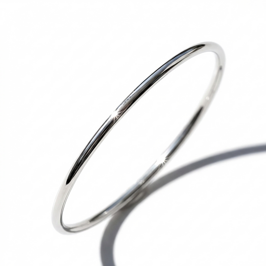 Modern Classic Bangle - Smooth Sterling Silver Wire Design