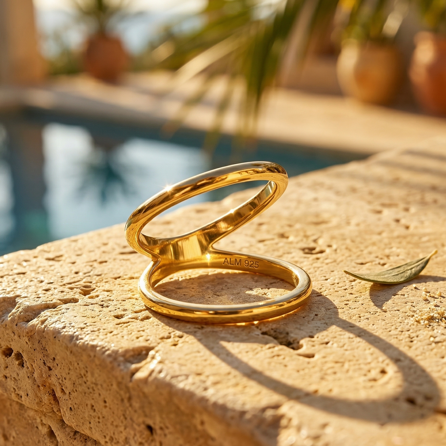 Gold Plated Double Band Knuckle Ring 925 Sterling Silver Midi Ring Sizes 5-10