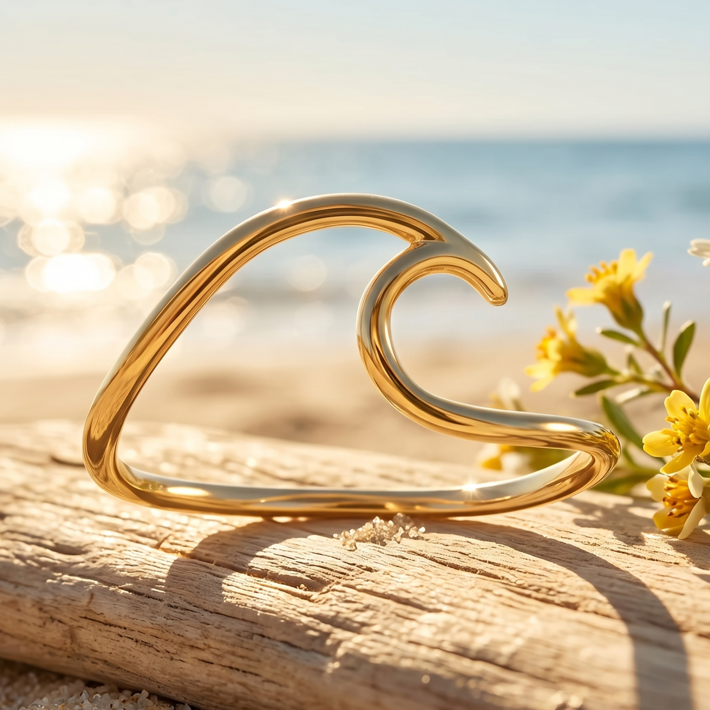 Ride the Wave Gold Ring 925 Sterling Silver Delicate 1.2mm Band Sizes 5-9