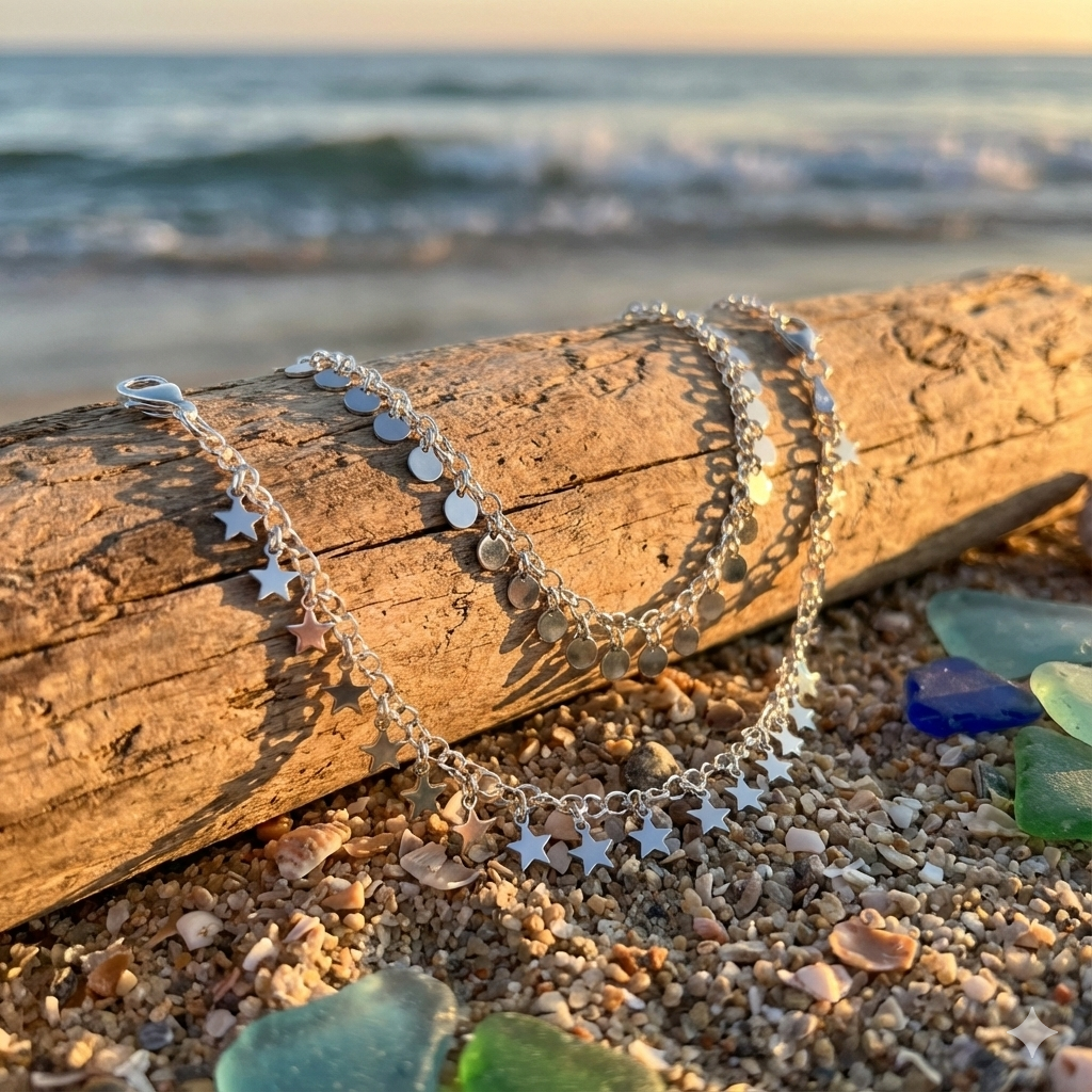 Celestial Dreams Bracelet Set - Sterling Silver Moon Star Charms - Kai Jewelry Store

