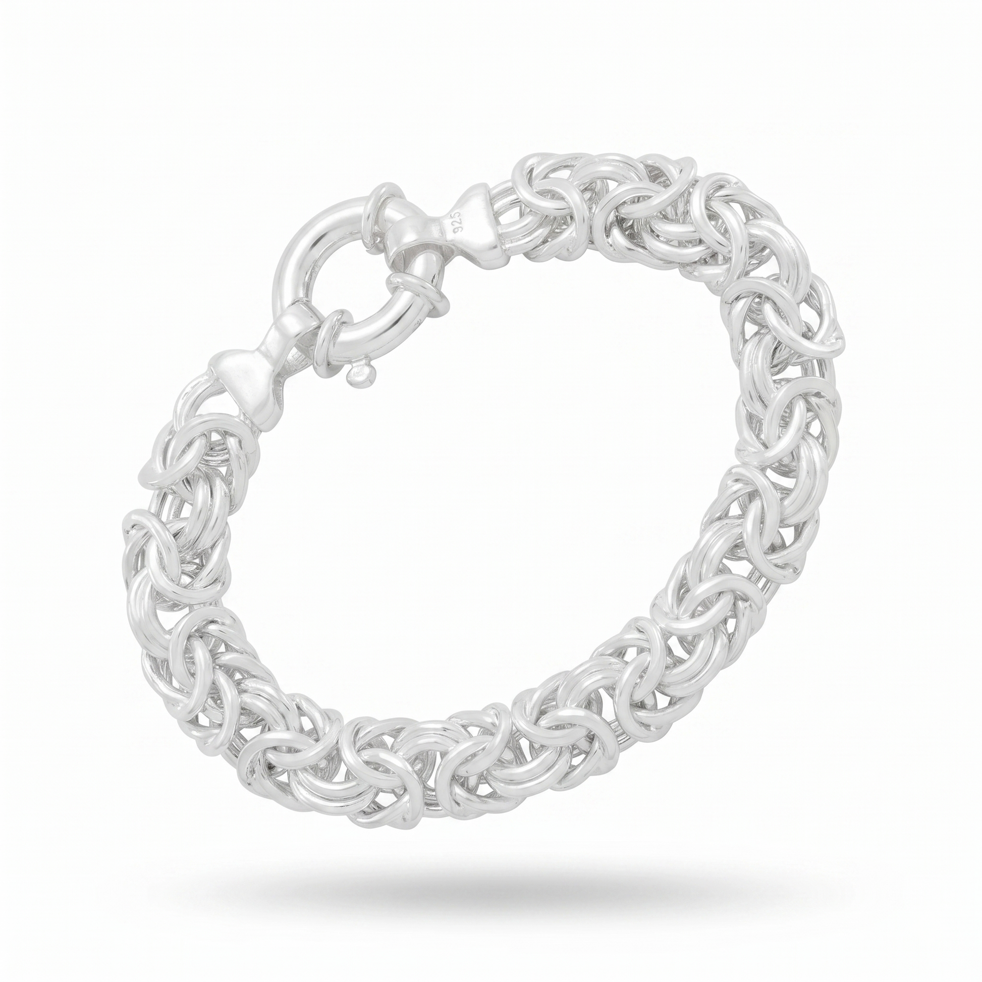 Silver bracelet on a white background