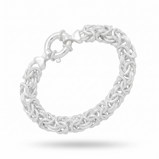 Silver bracelet on a white background