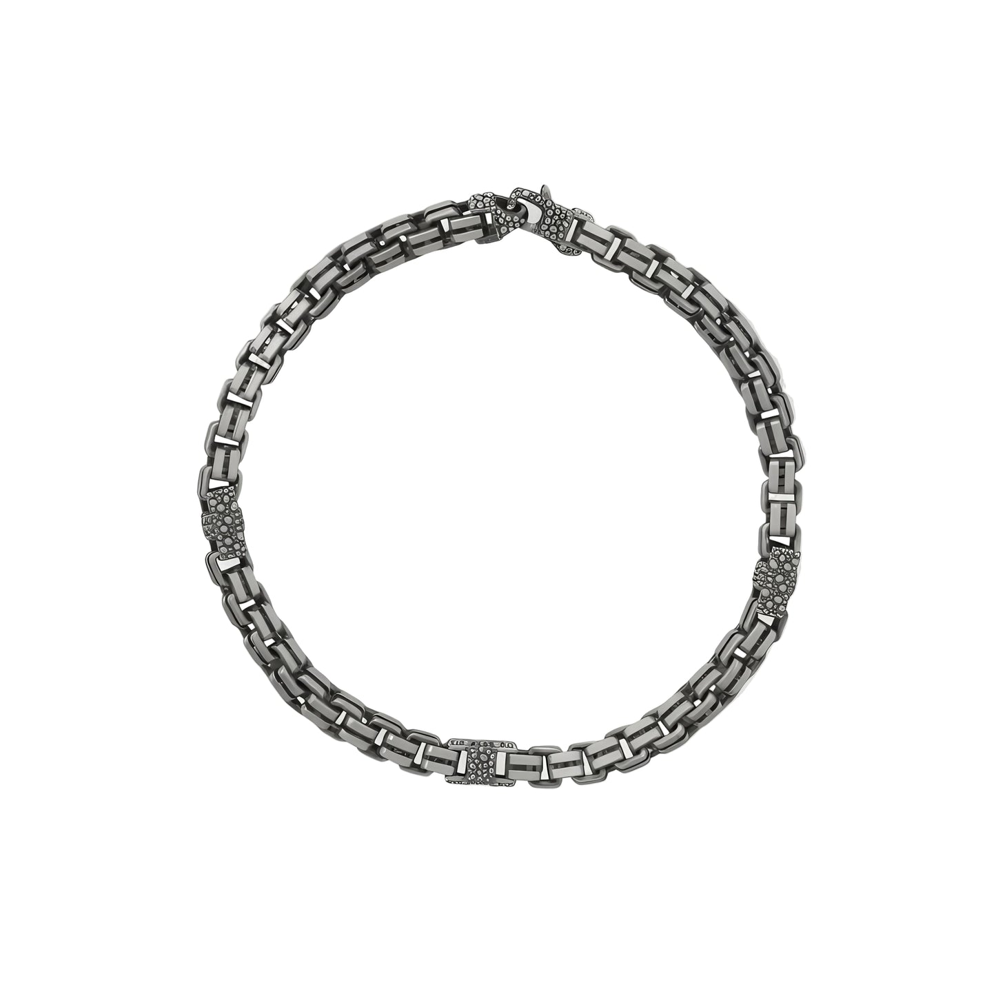 Modern Edge Bracelet - Black Ruthenium Box Chain | Italian Crafted