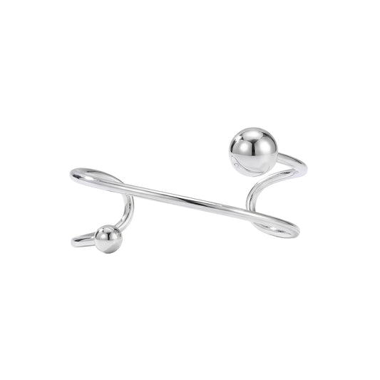 Sculptured Cuff Bracelet - Sterling Silver Hollow Tubing Italian Made