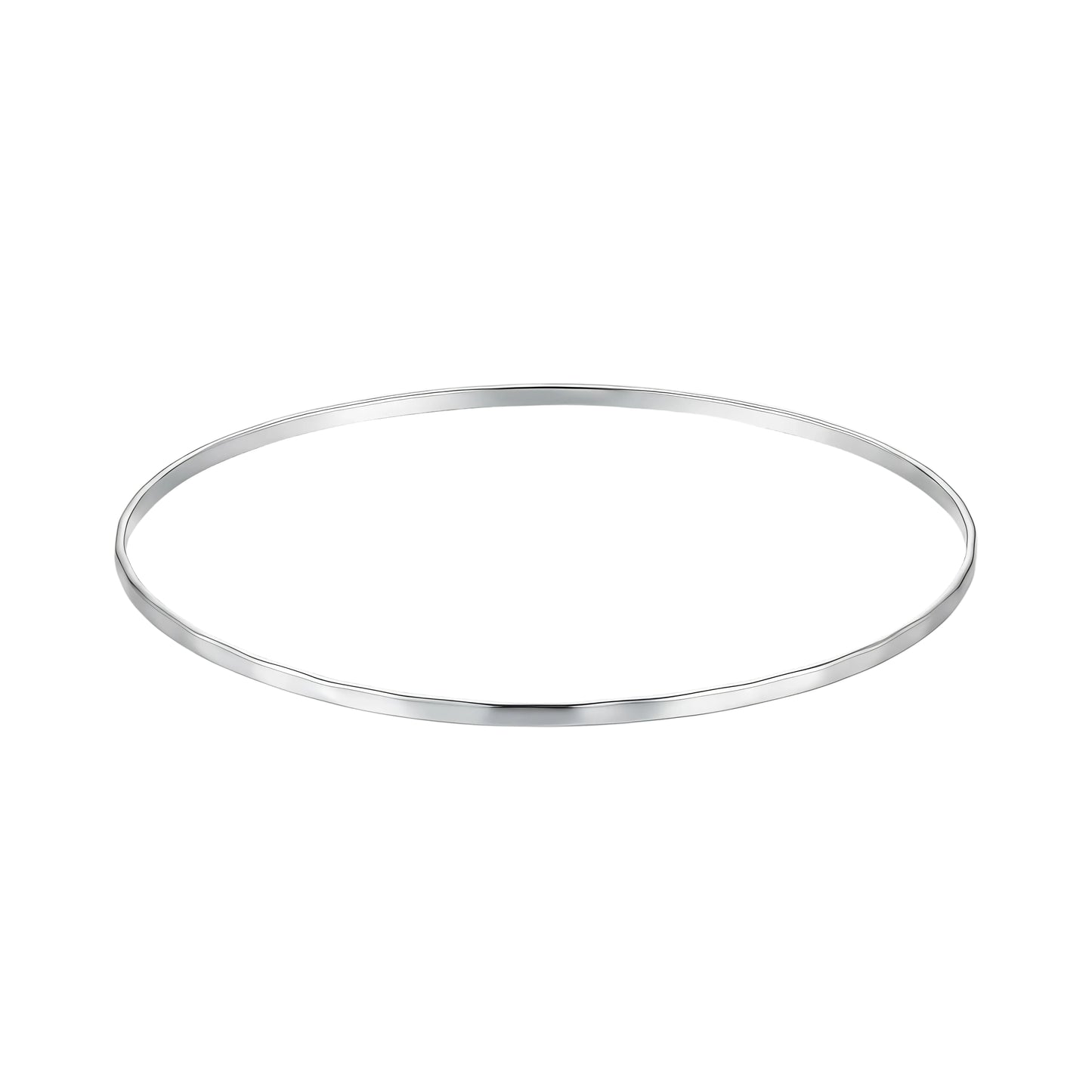 Hammered Wire Bangle Bracelet 925 Sterling Silver Minimalist Stackable 1.6mm