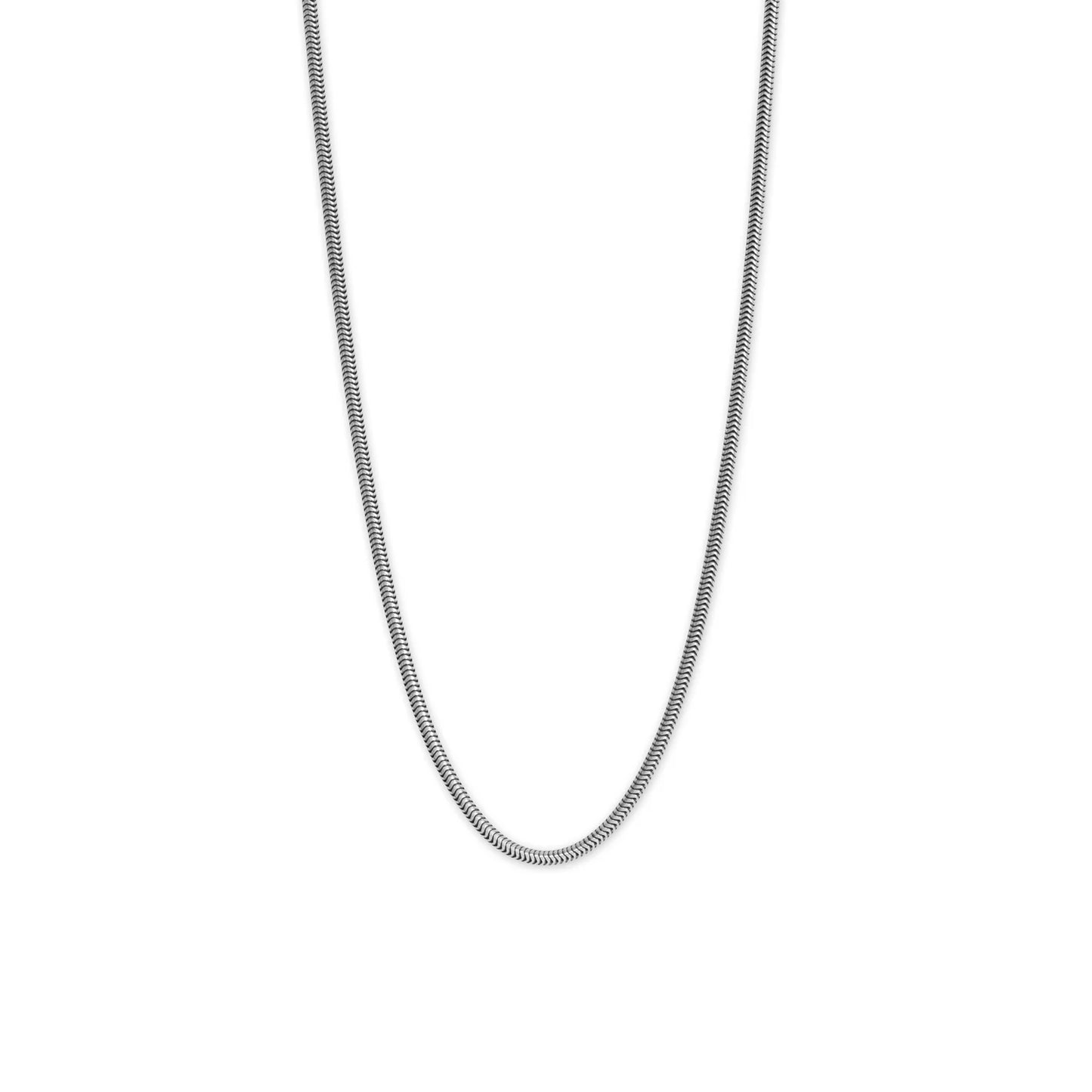 Oxidized Snake Chain Necklace 20" Oxidized 925 Sterling Silver Lobster Clasp USA 2.4mm