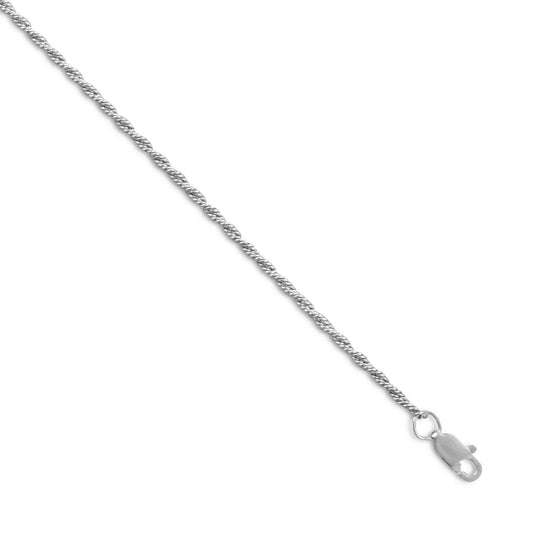 Oxidized Curb Rope Chain Necklace Oxidized 925 Sterling Silver Lobster Clasp 1.7mm