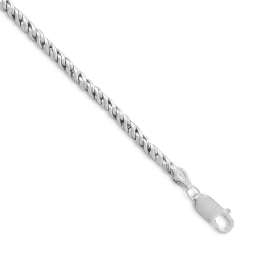 Oxidized Rope Chain Necklace Oxidized 925 Sterling Silver Lobster Clasp 3.6mm