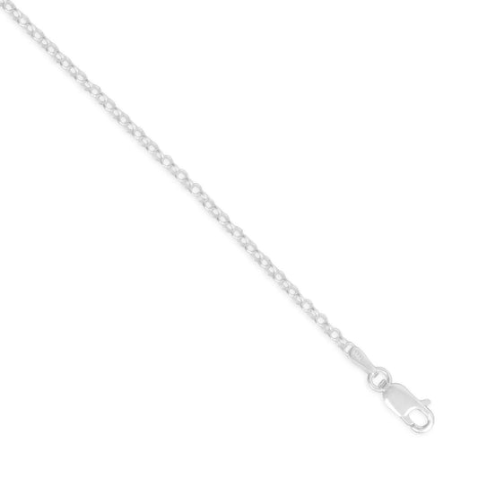 Rolo Chain Necklace 925 Sterling Silver Lobster Clasp Soldered Jump Ring Italy 2mm