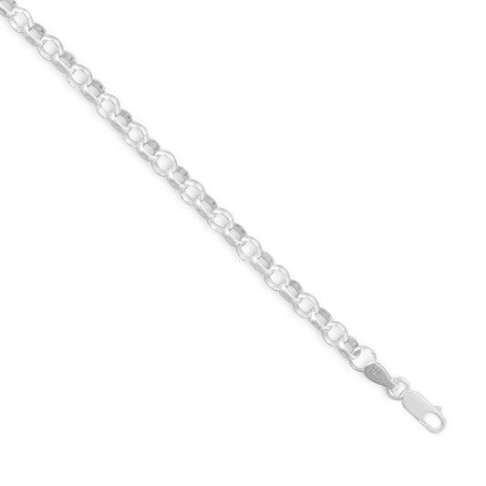 Rolo Chain Necklace 925 Sterling Silver Lobster Clasp Soldered Jump Ring Italy 4mm