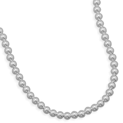 7"-30" 8mm Sterling Silver Bead Strand