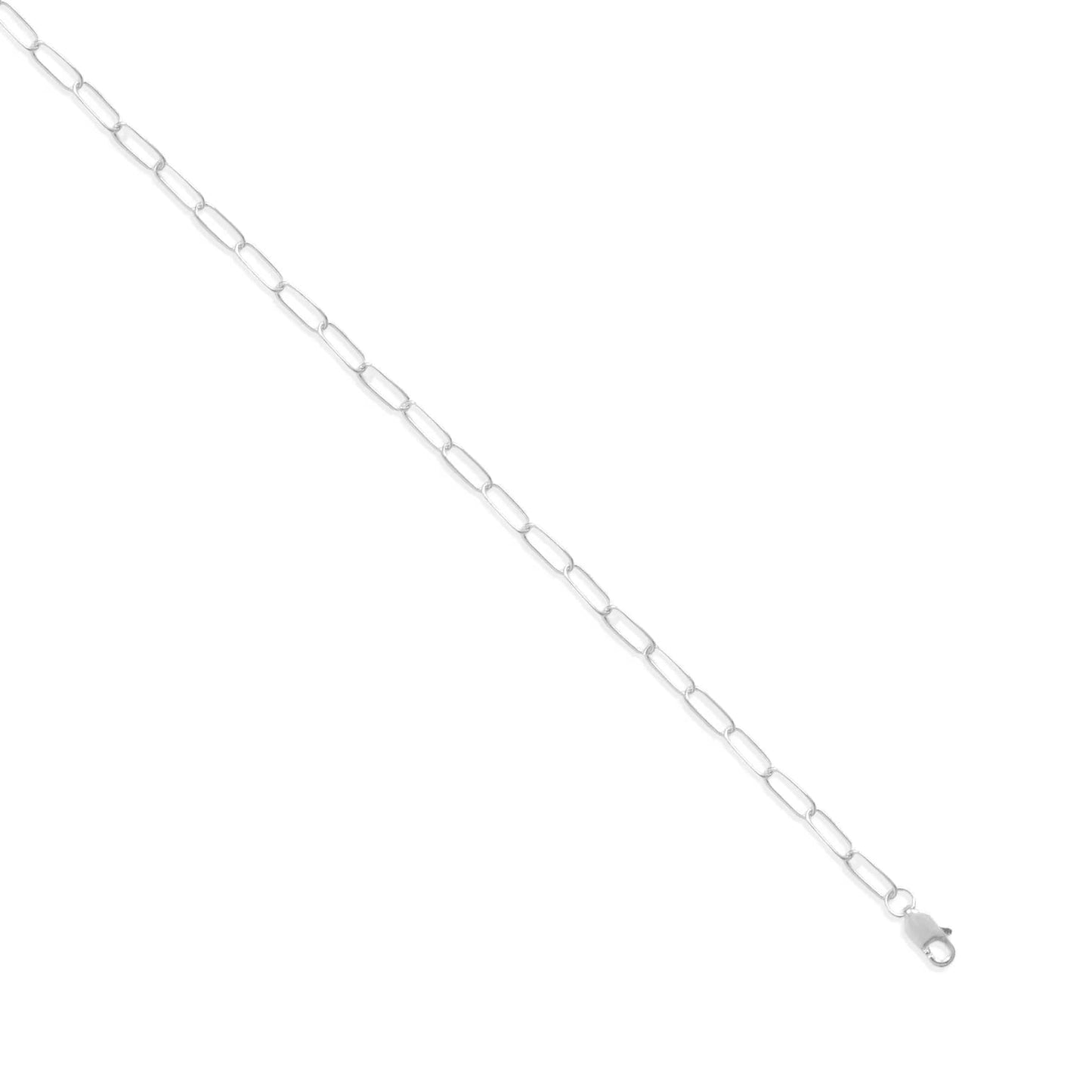 Paperclip Cable Chain Necklace 925 Sterling Silver Lobster Clasp 2.8mm
