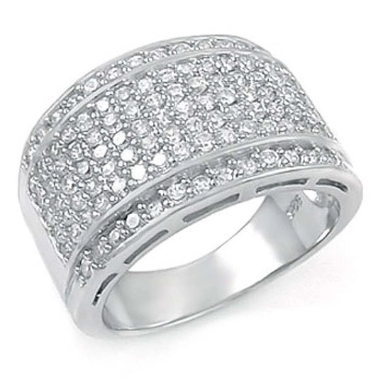 Sterling Silver Micro Pave CZ Man Ring