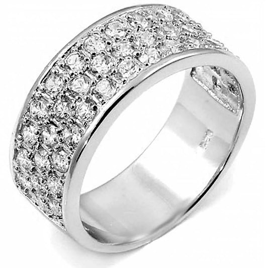 Sterling Silver CZ Man Ring with Hand-Set Round CZ