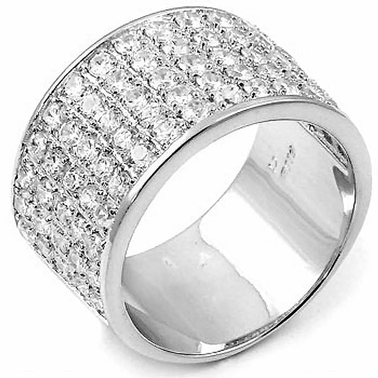 Sterling Silver CZ Man's Hand Set Ring