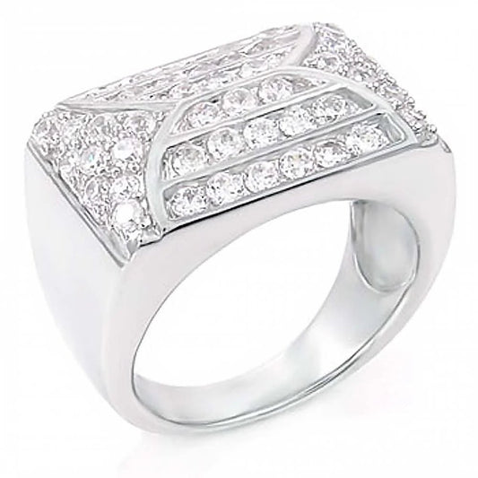 Sterling Silver CZ Man Ring